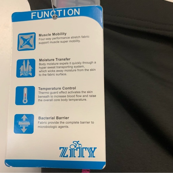 Zity Women's Pants Padded Black & Pink Zips at bottom of each leg Size S - Picture 6 of 11